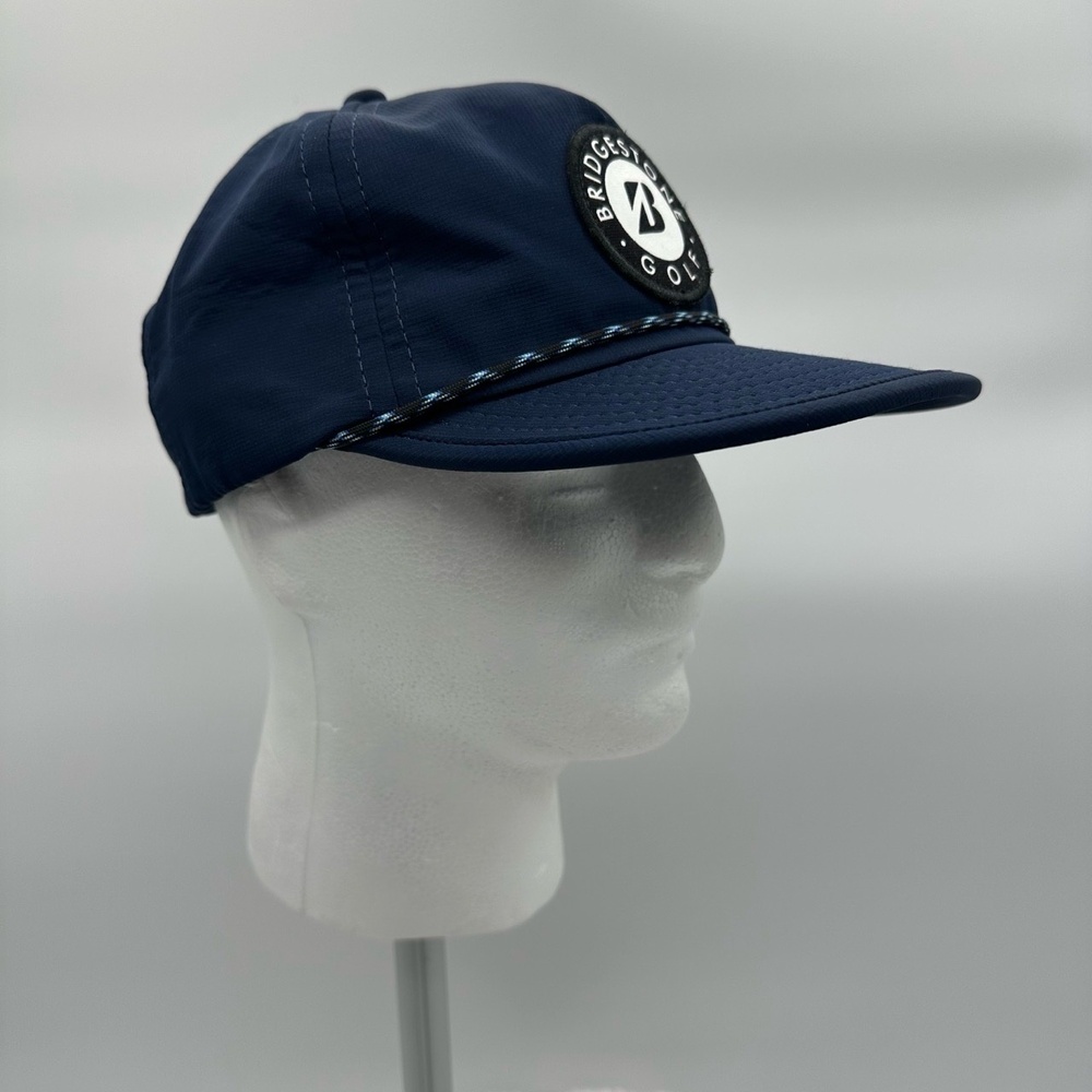 Bridgestone Golf Rope Cap Navy SnapBack 100% Polyester Dad Hat - Picture 8 of 13